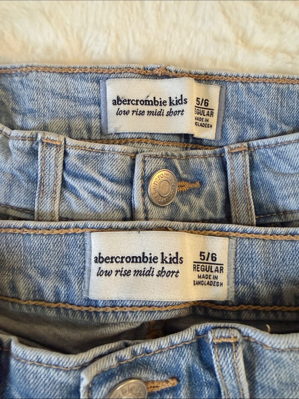 abercrombie kids Light Blue Distressed Denim Shorts Duo - Picture 5 of 7